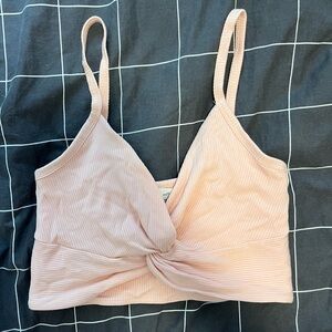 Aritzia Wilfred twisty pink tank top